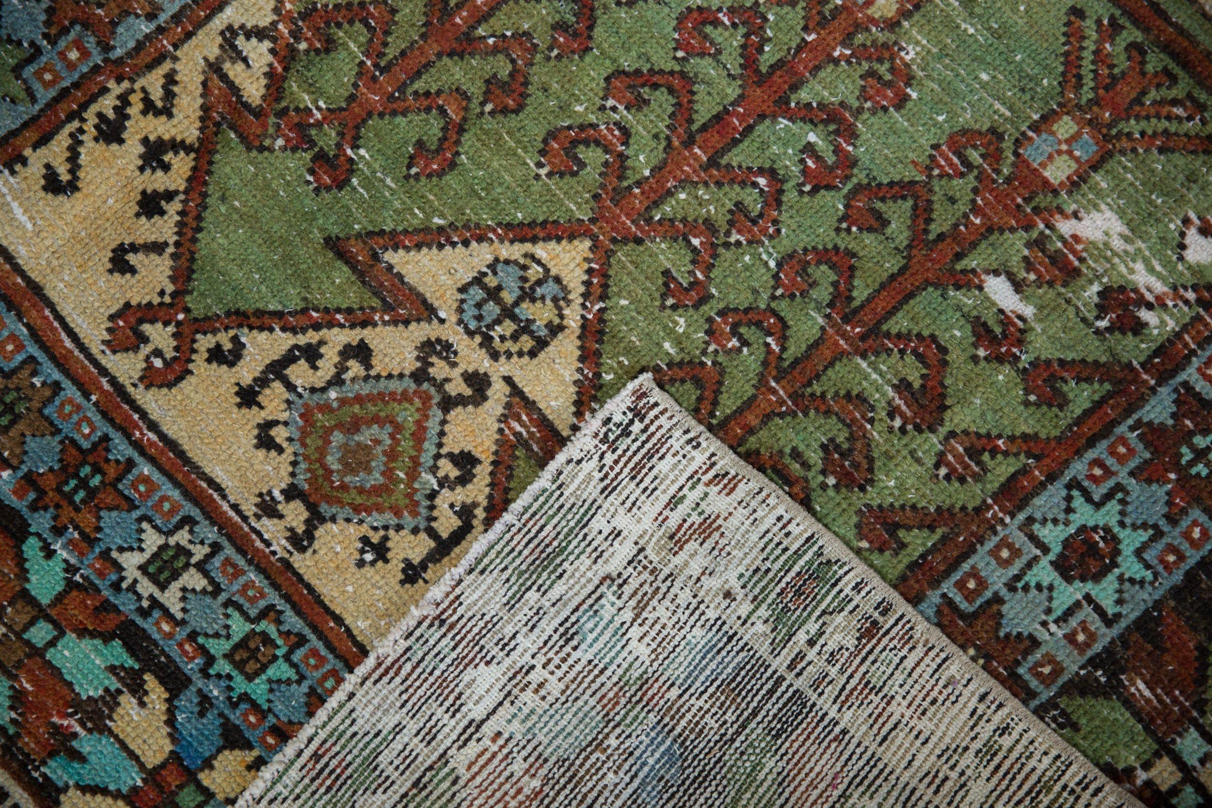 Turkish Vintage Distressed Oushak Rug Runner For Sale