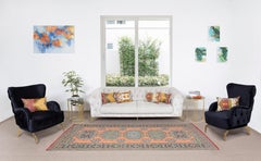 4.5x11 Ft Vintage Handmade Turkish Wool Runner Rug for Hallway or Entryway Decor