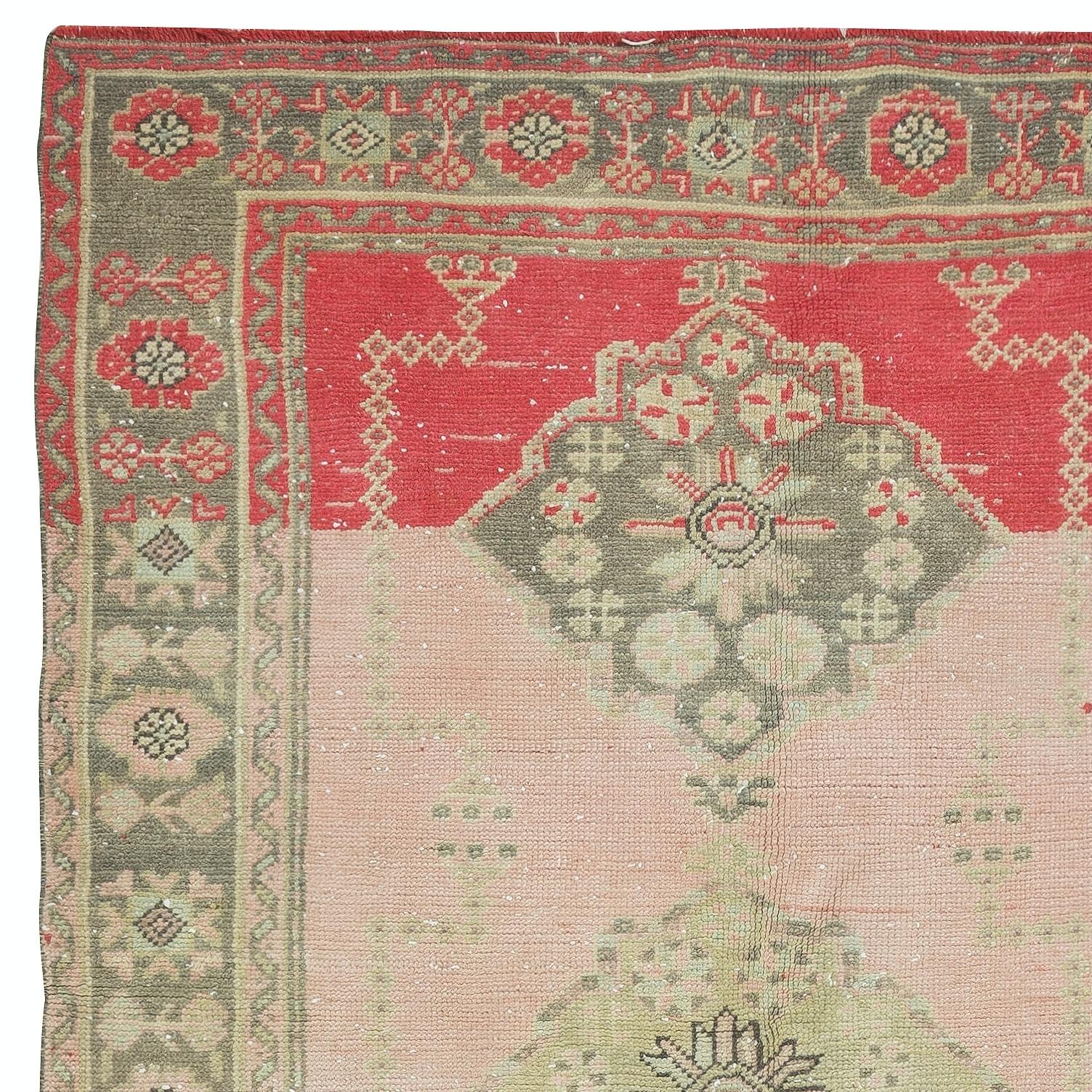 4,5x11.3 Ft Vintage-Läufer für die Küche. Flurteppich. Türkischer Treppenteppich (Handgeknüpft) im Angebot