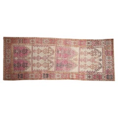 Tapis de couloir vintage Oushak vieilli