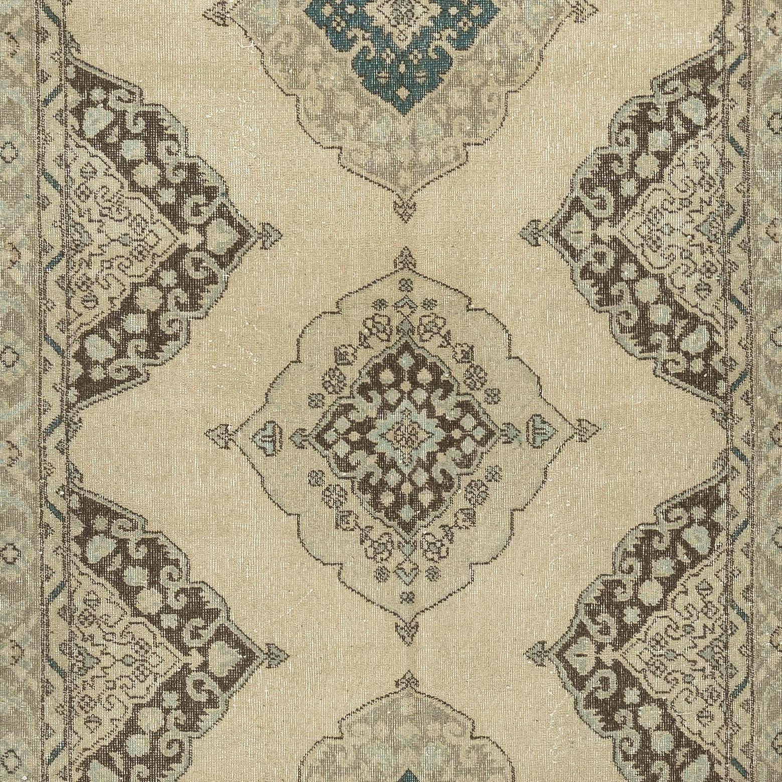 Noué à la main 4.5x12.5 Ft Vintage Runner Rug pour la cuisine. Tapis de couloir. Tapis d'escalier. Tapis de couloir en vente