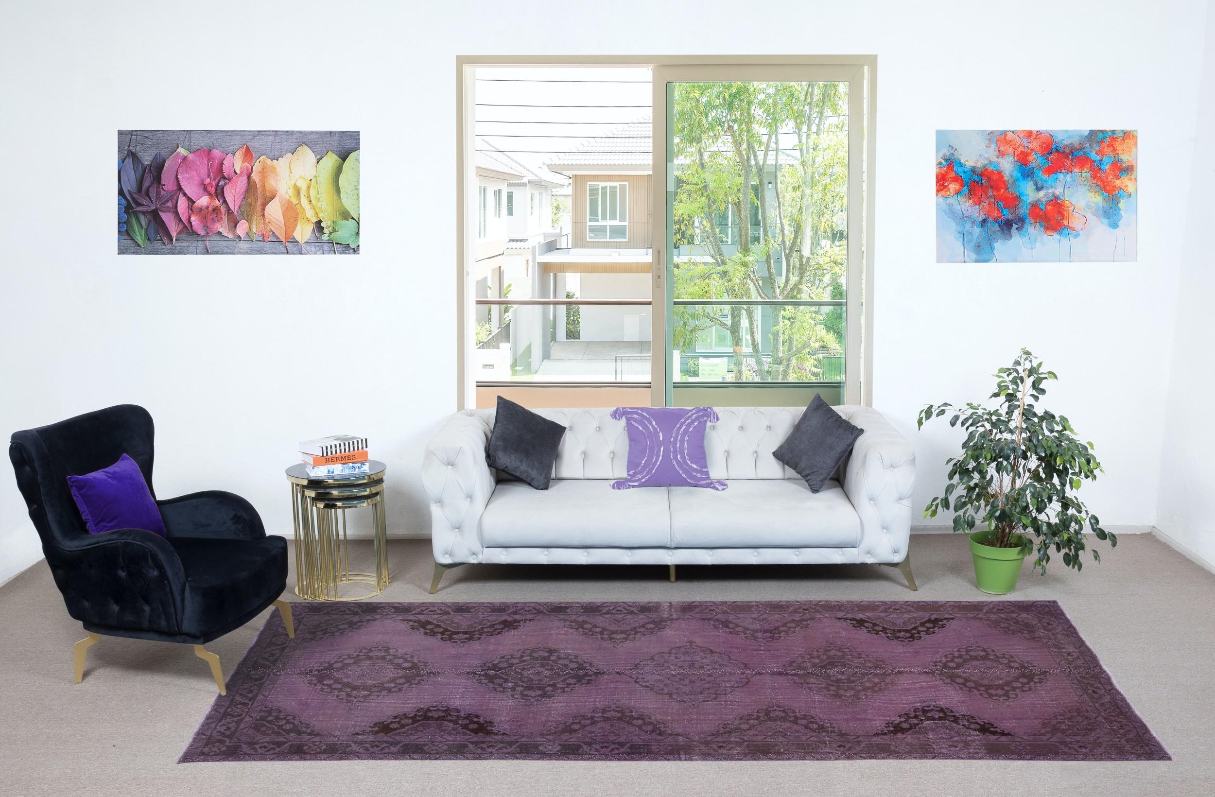 Our over-dyed rugs are all hand-knotted vintage pieces that are recreated in our workshop to cater to a wider range of interior design choices from modern to coastal, from industrial to rustic/cottage. These 50 to 70 year-old rugs were hand-knotted