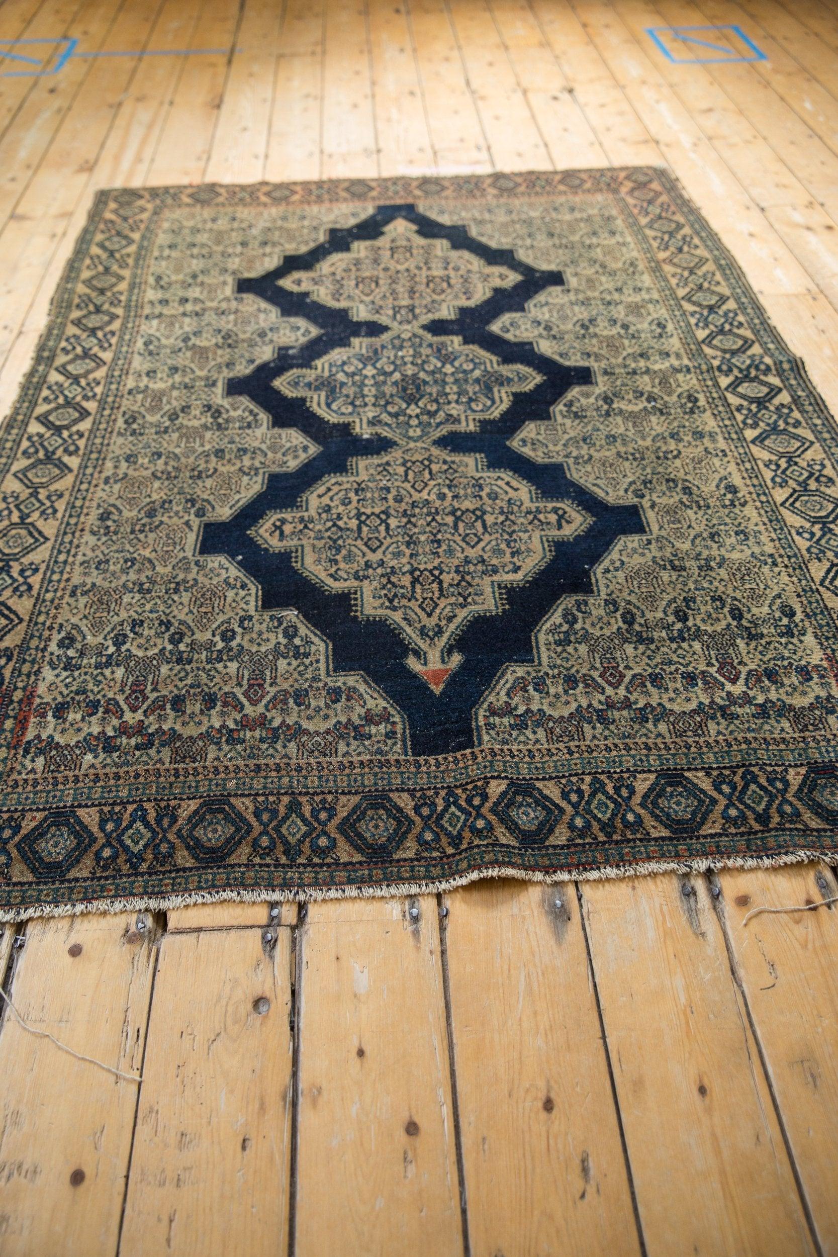 Hand-Knotted Antique Senneh Rug