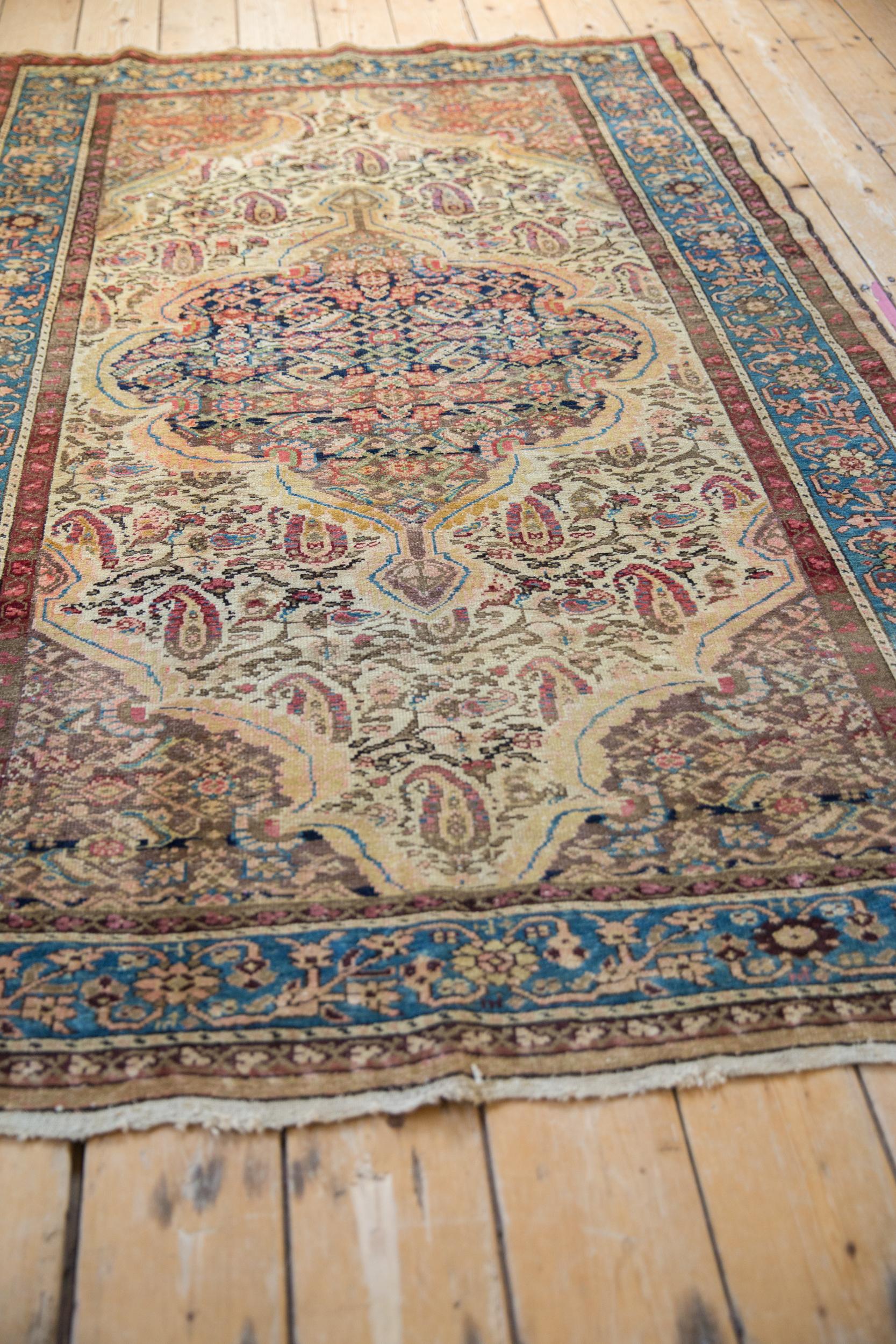 Hand-Knotted Vintage Fine Distressed Malayer Rug For Sale