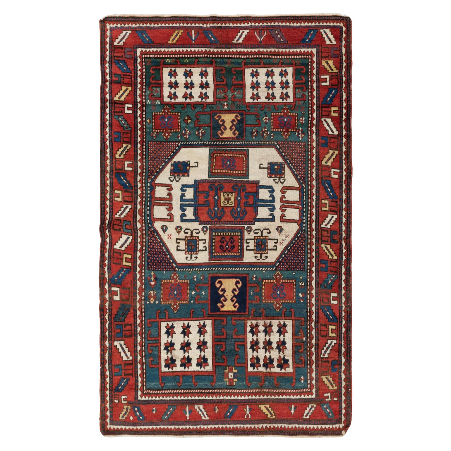 4.5x6.8 Ft Antique Karachopt Kazak Rug, South Caucasus, Late 19th Century
