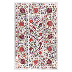 4,5x6.9 Ft Wandbehang aus Seide mit Stickerei, Boho-Wanddekor, Wandteppich mit Gobelinstickerei