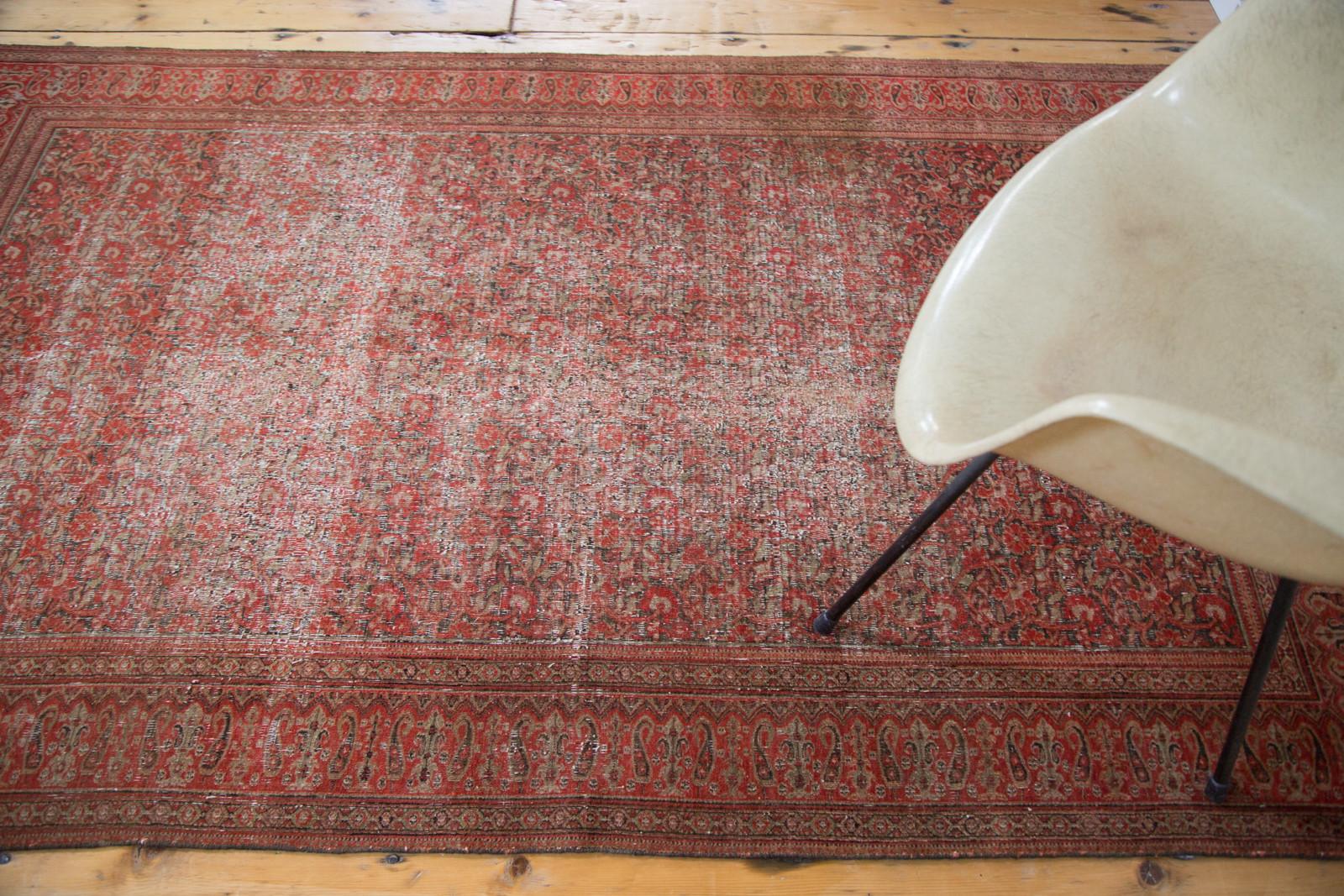 :: Gorgeous perfectly distressed antique Doroksh Persian rug ca. 1910. Allover vine and leaf motif similar in character to arts and crafts style patterns. Lovely charcoal bronze with subdued smokey red and ivory throughout. Fully secured sides and