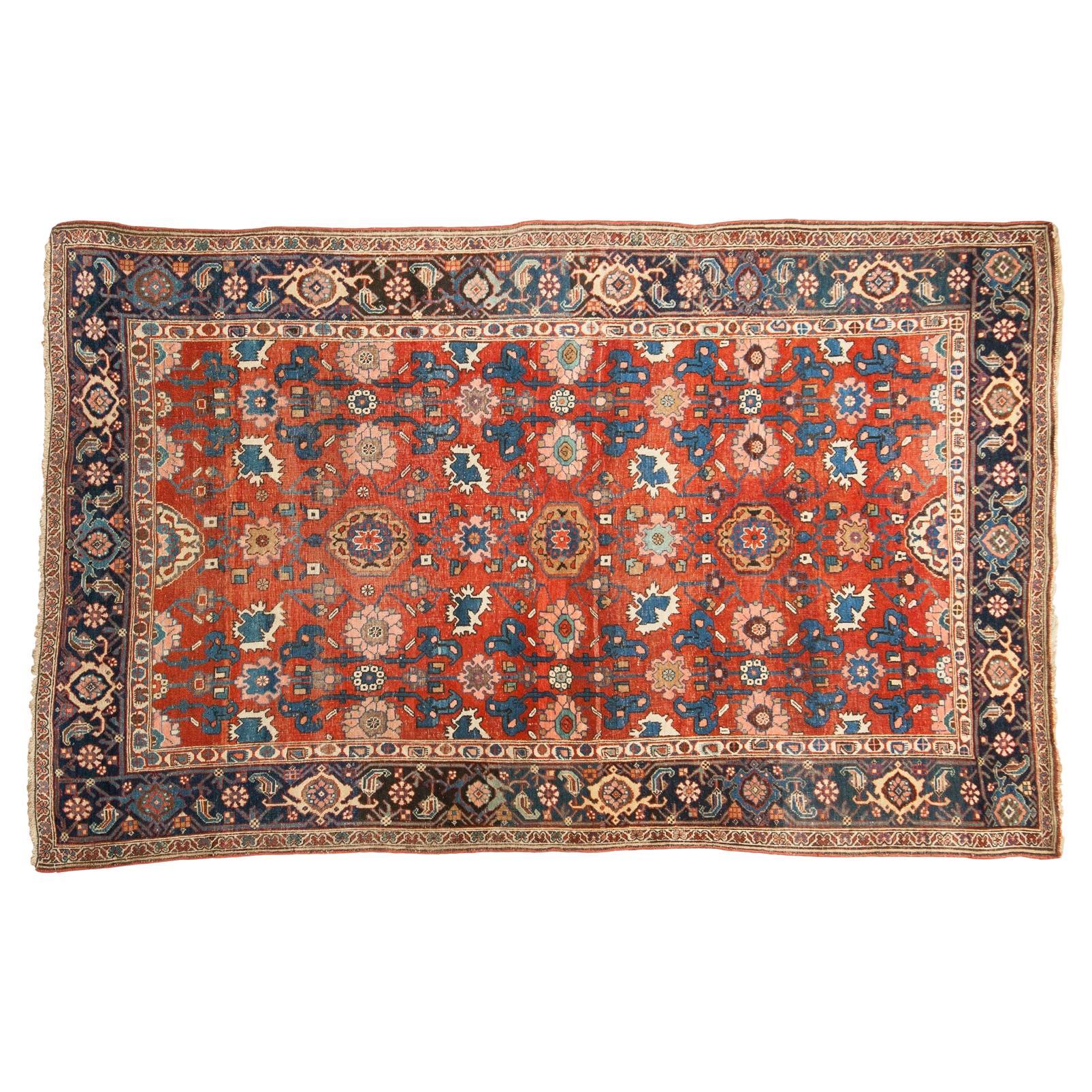 Antique Persian Bijar Area Rug For Sale