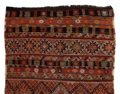 4.5x7 Ft Vintage Handmade Turkish Jejim Wool Kilim/Flatweave with Tribal Design