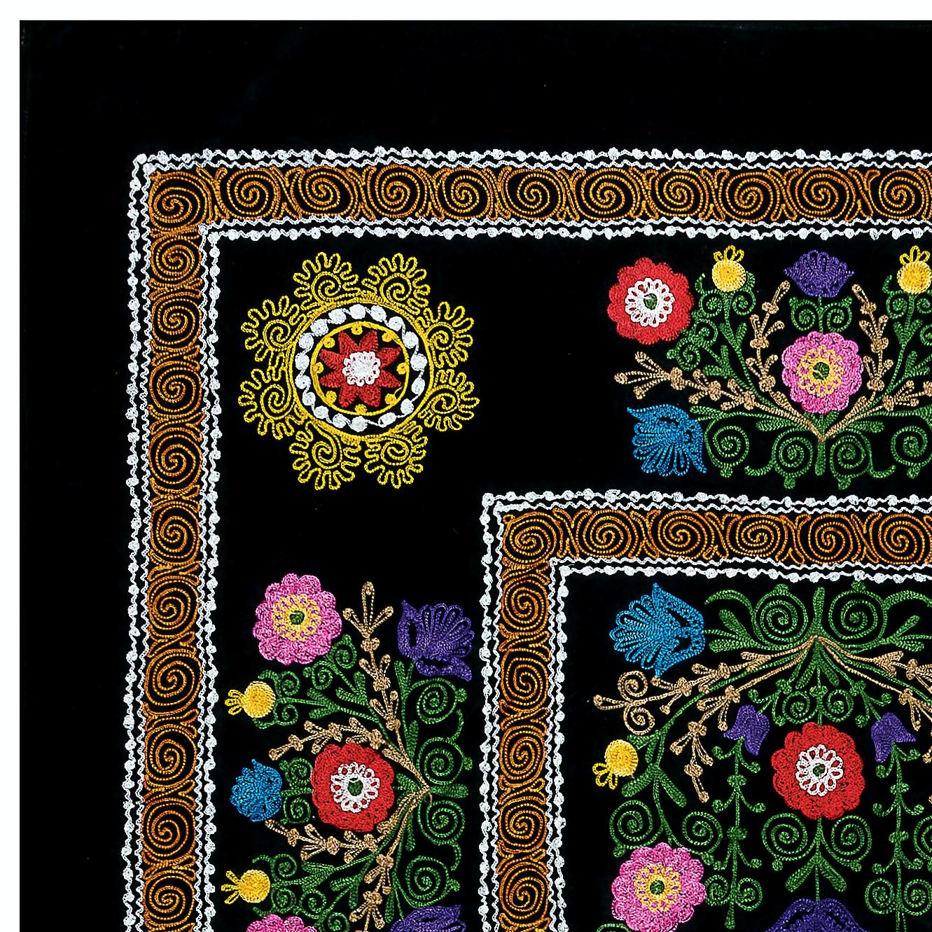 Suzani, a Central Asian term for a specific type of needlework, is also the broader name for the hugely popular decorative pieces of textile that feature this needlework in vivid colors with bold, expressive floral and botanical designs, natural