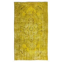 4.5x7.6 Ft Handmade Contemporary Turkish Area Rug in Yellow 4 Modern Interior