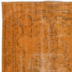 4.5x7.7 Ft Vintage Orange Area Rug, Handwoven and Handknotted in Turkey