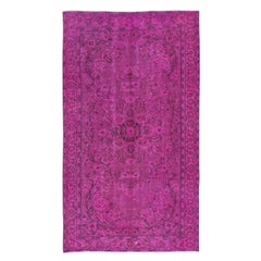 4.5x7.8 Ft Contemporary Pink Area Rug, handgefertigter türkischer Teppich, Bodenbelag