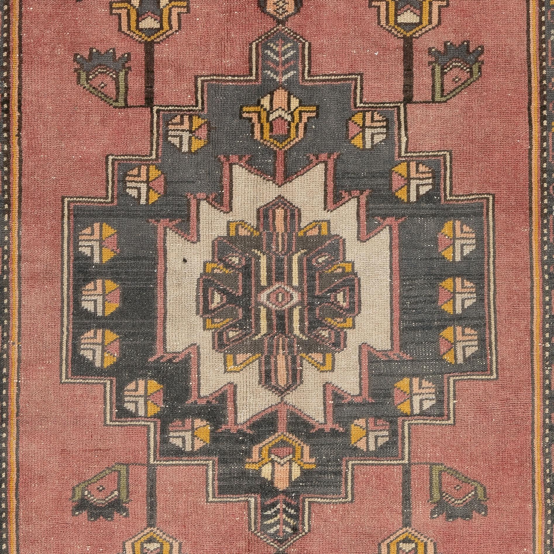 Tribal 4.5x8.4 Ft Vintage Handmade Village Rug, Ca 1955, One-of-a-kind Oriental Carpet For Sale