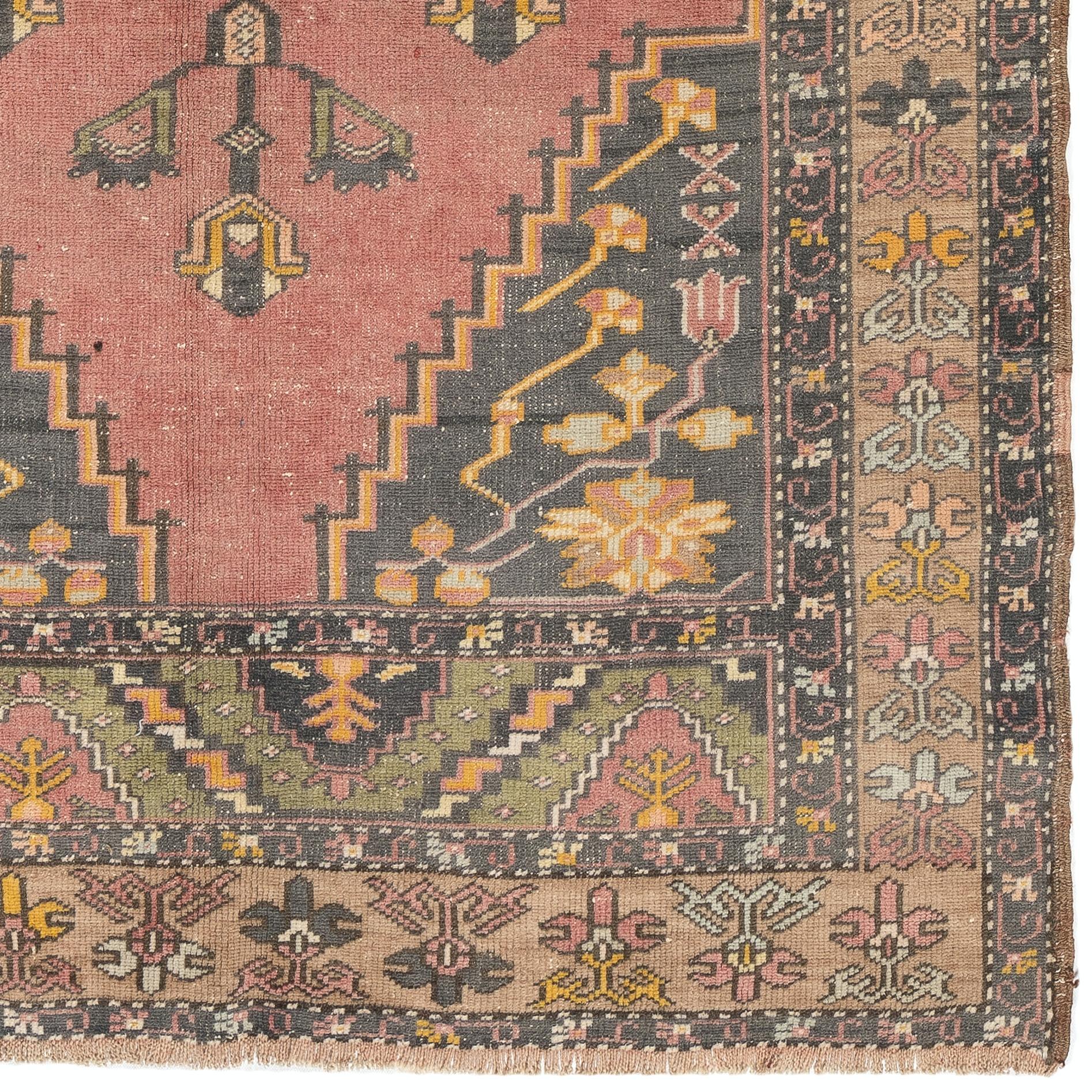 Turkish 4.5x8.4 Ft Vintage Handmade Village Rug, Ca 1955, One-of-a-kind Oriental Carpet For Sale