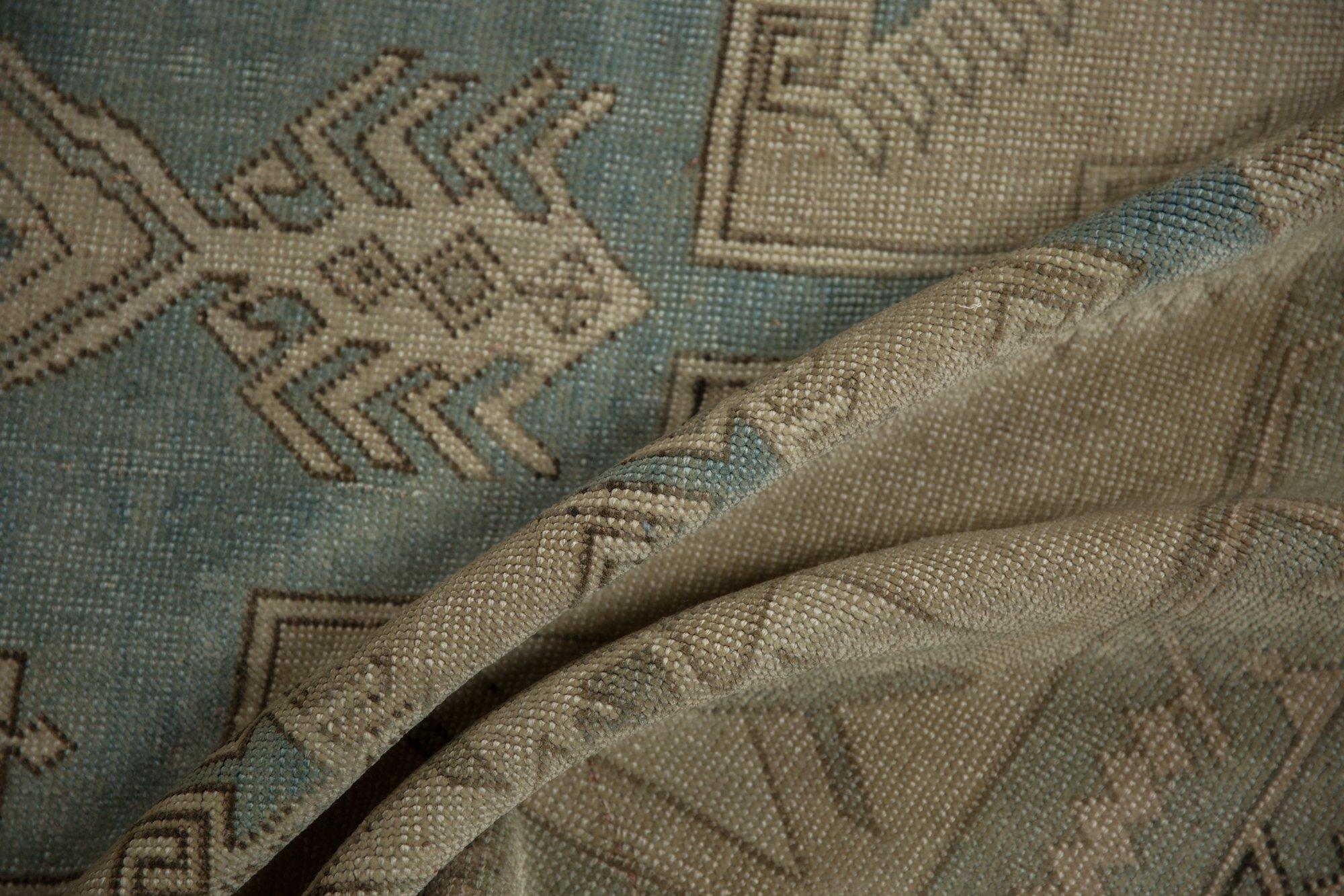 Hand-Knotted Vintage Distressed Oushak Rug For Sale