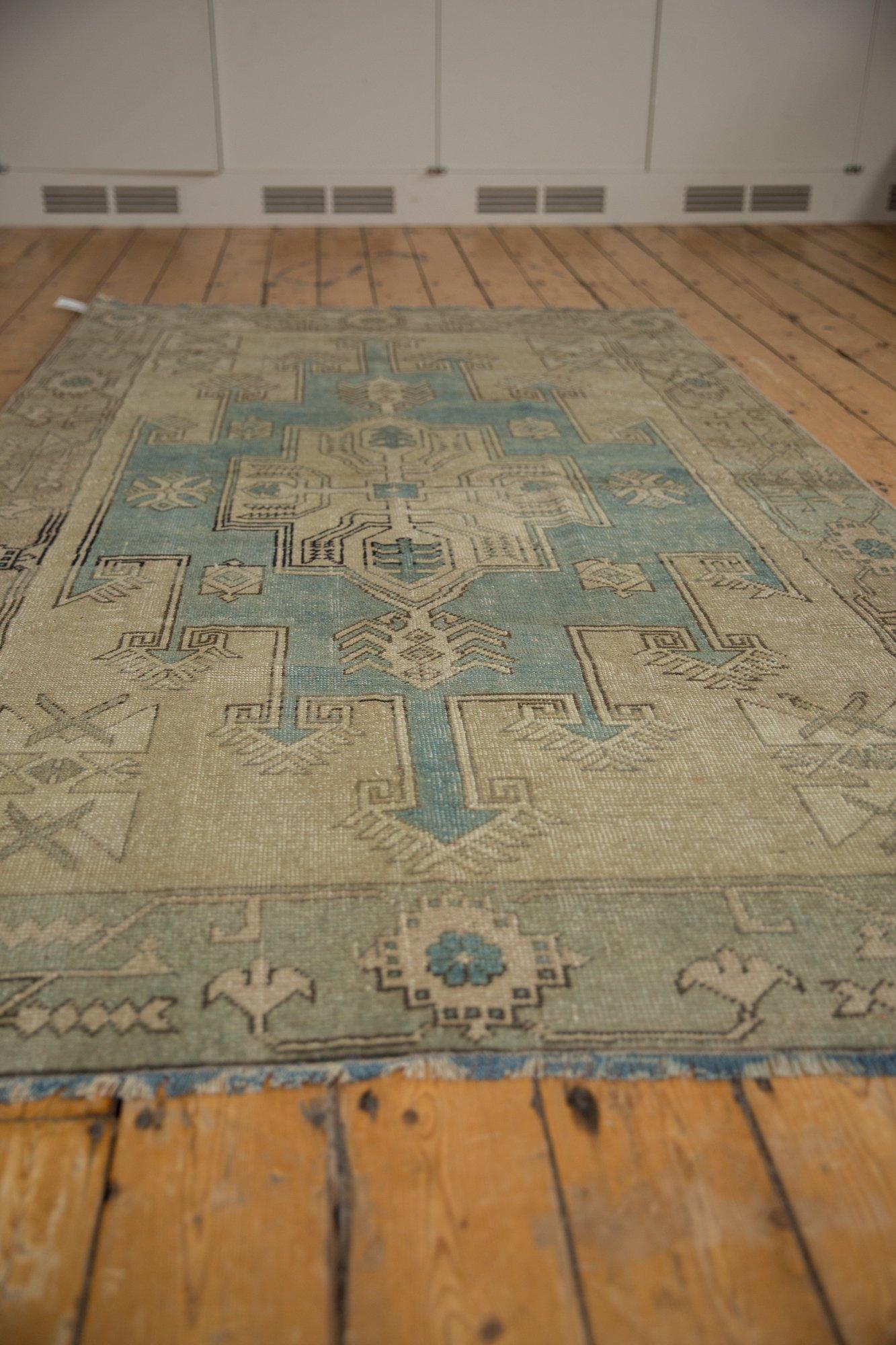 Wool Vintage Distressed Oushak Rug For Sale