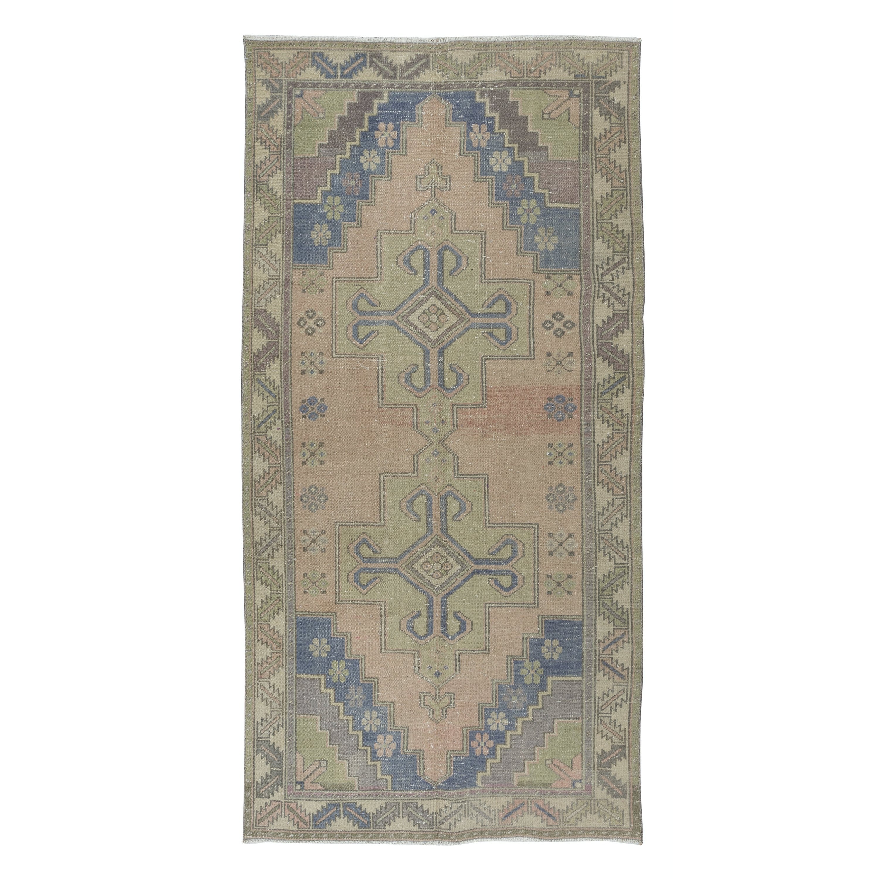 4.5x8.6 Ft Tapis d'Orient avec Médaillons, Fait à la main Tapis Tribal
