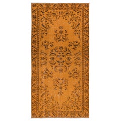 4.5x8.7 Ft Orange Area Rug aus der Türkei, handgeknüpft Contemporary Carpet