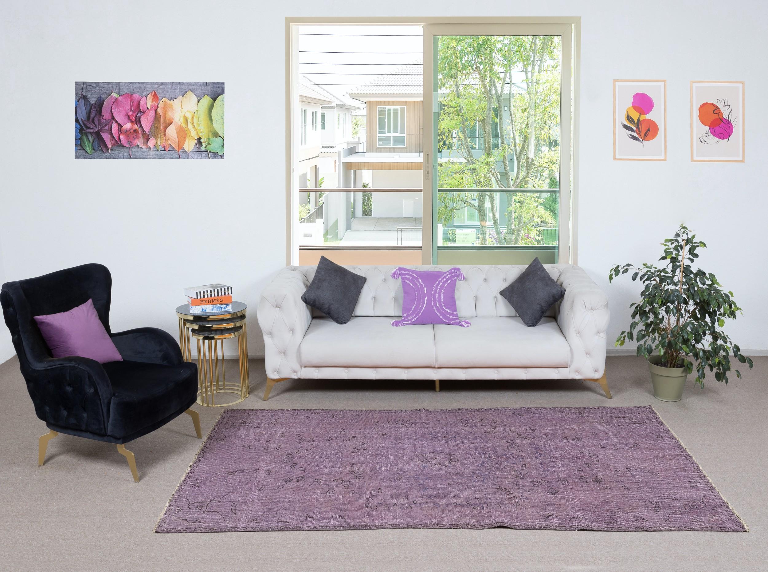 Our over-dyed rugs are all hand-knotted vintage pieces that are recreated in our workshop to cater to a wider range of interior design choices from modern to coastal, from industrial to rustic/cottage. These 50 to 70 year-old rugs were hand-knotted