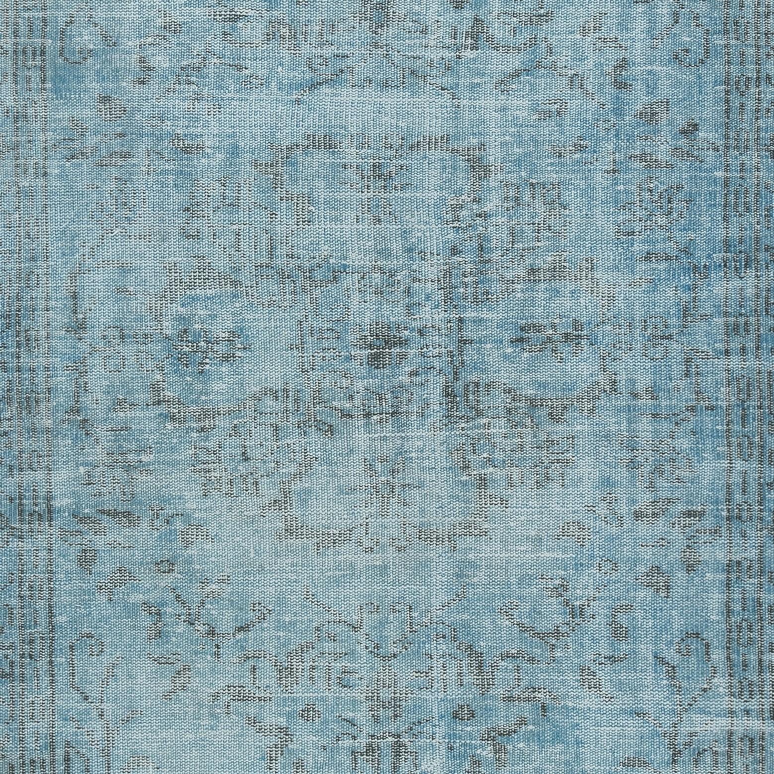 Alfombra turca hecha a mano de color azul claro de 4,5 x 9,5 pies para interiores contemporáneos Anudado a mano en venta