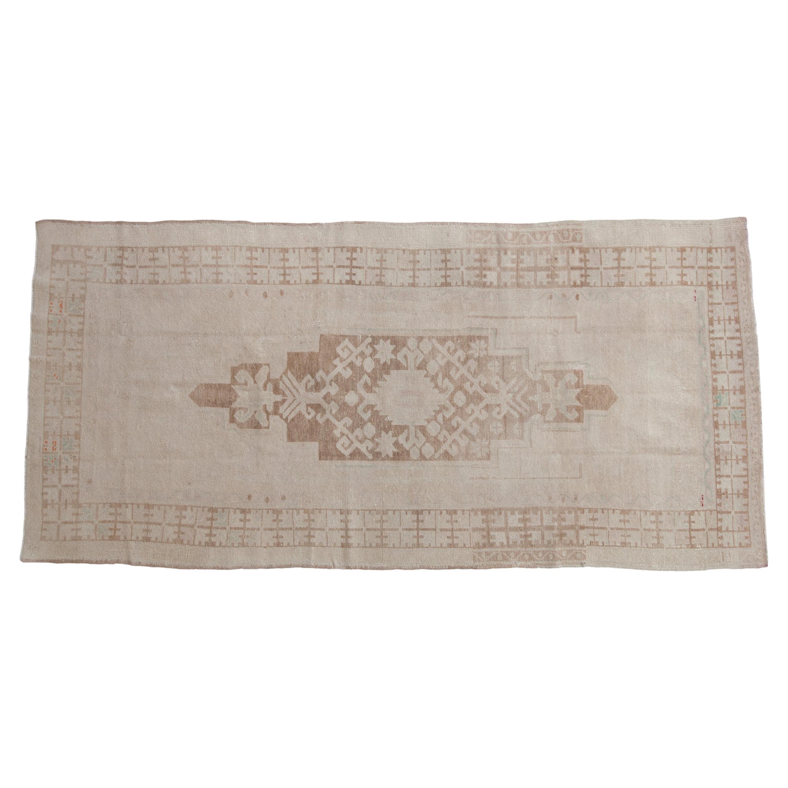 Vintage Distressed Oushak Rug Runner For Sale