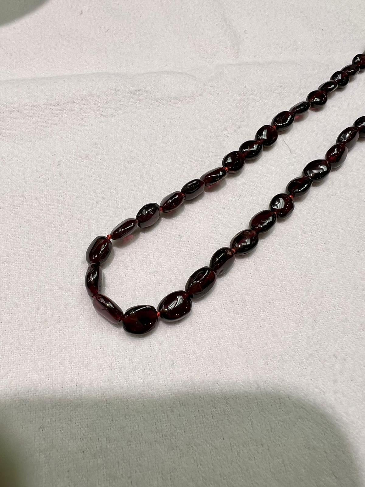 4.5X9.5mm 16 Zoll Granat Halskette mit Silber Magnetverschluss
