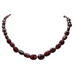 Garnet Necklace with Silver Magnetic Clasp