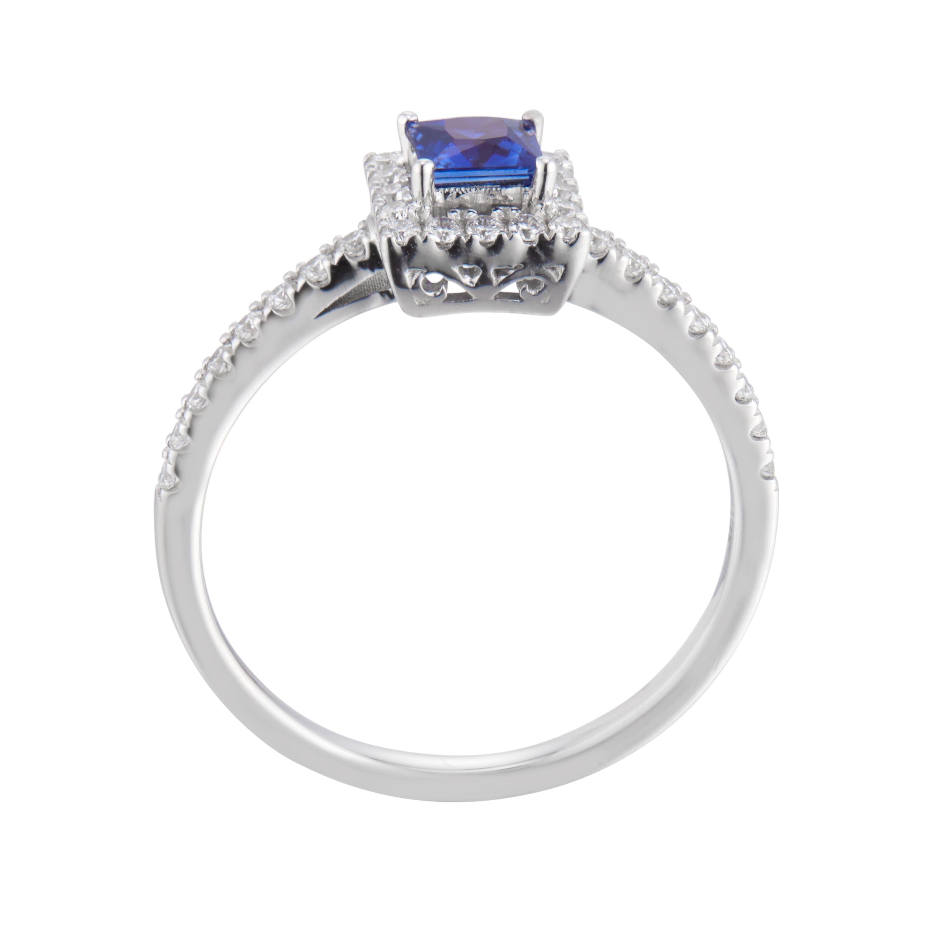 square sapphire diamond ring