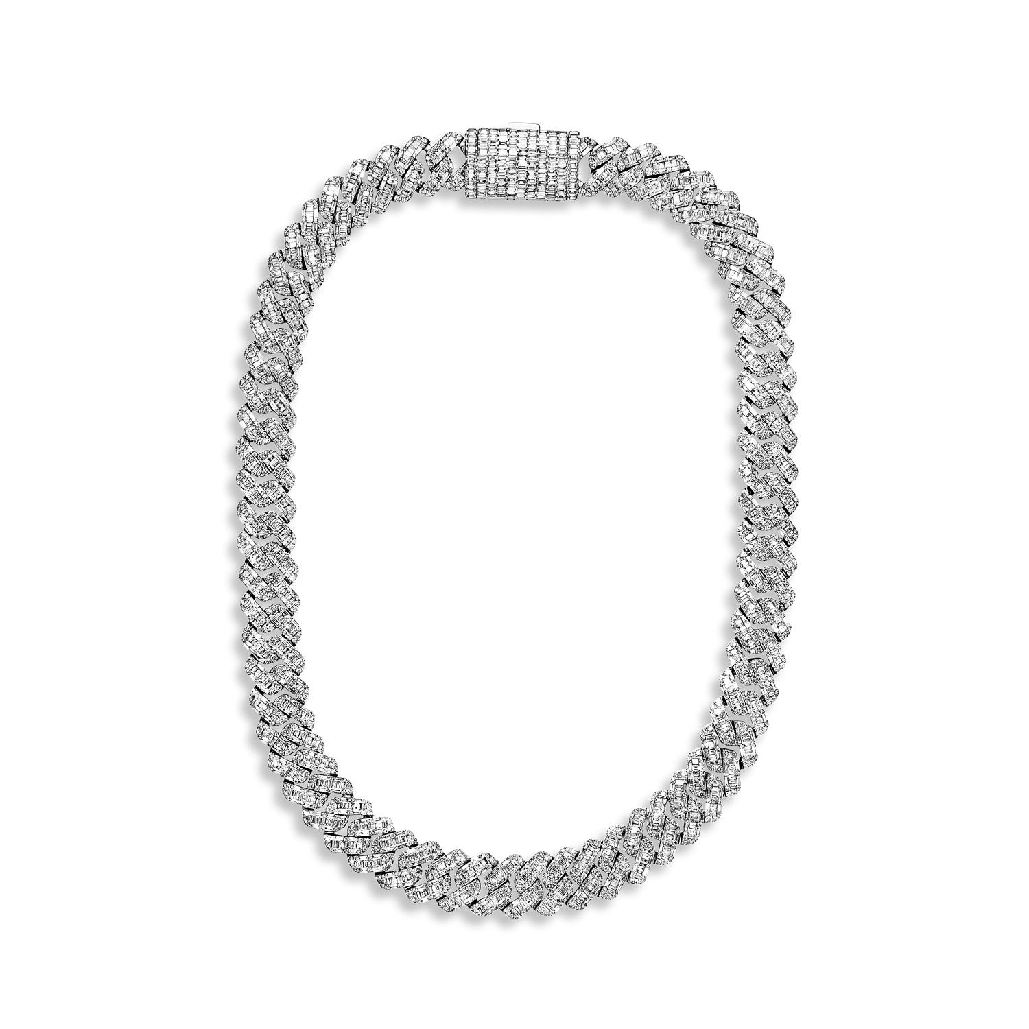 Introducing the Earth Mined Diamonds Cuban Link Chain For Male, a luxurious and one-of-a-kind piece of jewelry. This stunning diamond is mined from the center of the earth, making it extremely rare and valuable. It weighs an impressive 46.19 carats