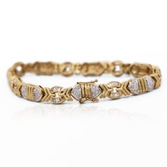 4.6 Carat Diamond Multi-Shape Link 18K Gold Unisex Bracelet