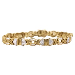 Bracciale unisex in oro 18 carati con diamanti a forma multipla da 4,6 carati