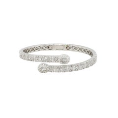 4.6 Carat Diamond Pave Open Cuff Bangle Bracelet 14 Karat in Stock