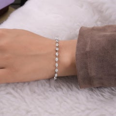 4,6 Karat Mixed Shape Diamant Tennis Armband 14 Karat Weißgold Feiner Schmuck