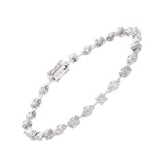 Bracciale tennis con diamanti a forma mista da 4,6 carati in oro bianco da 14 carati