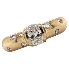 .46 Carat Oval Diamond Etoile Yellow Gold Band Ring GIA Certified G/VS2