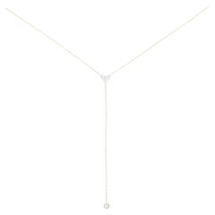.46 Carat Round Brilliant Diamond Necklace, 14k Yellow Gold Adjustable Lariat