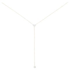 .46 Carat Round Brilliant Diamond Necklace, 14k Yellow Gold Adjustable Lariat