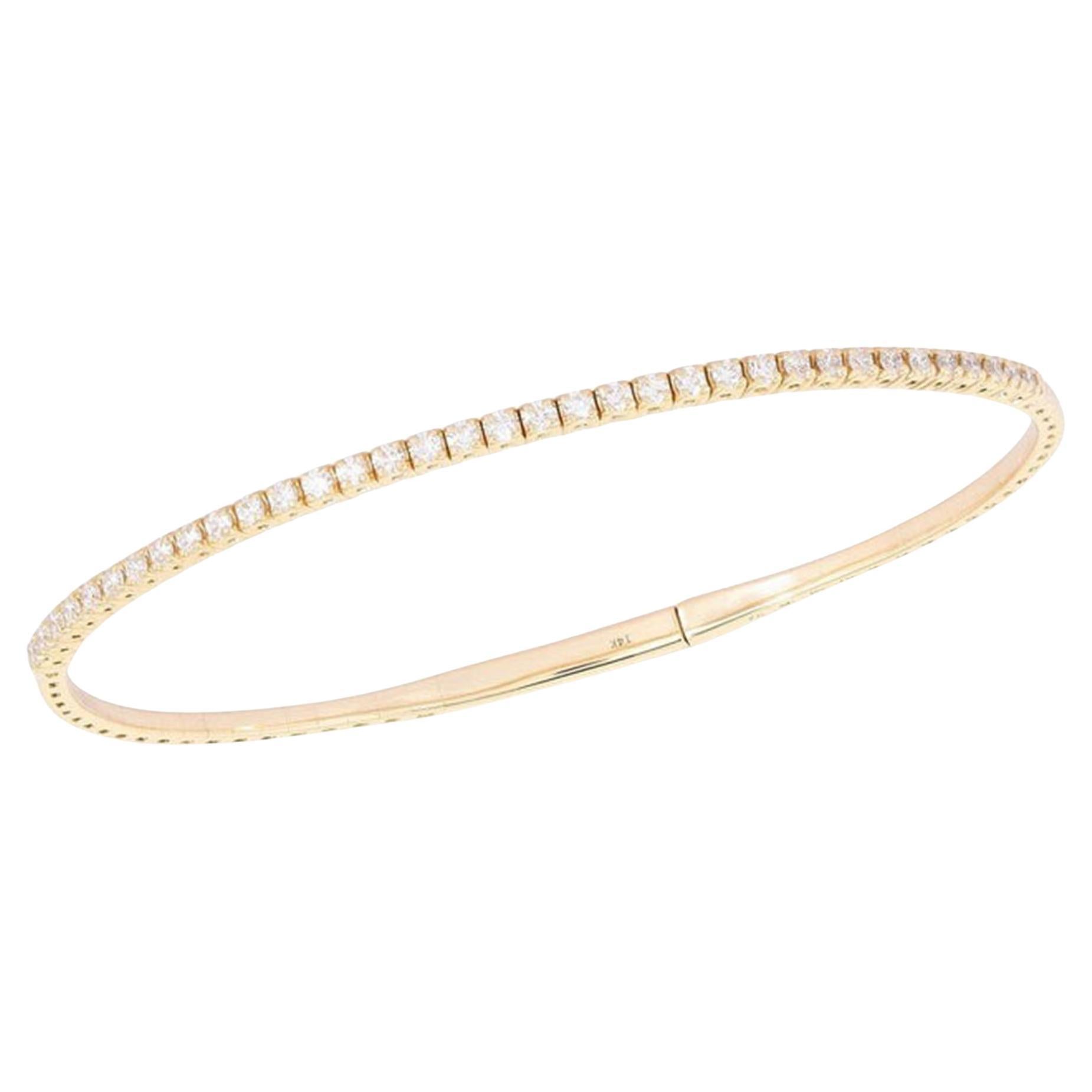 46 Diamond 14K (or 18k upon request) Yellow Gold Glisten Bangle Bracelet