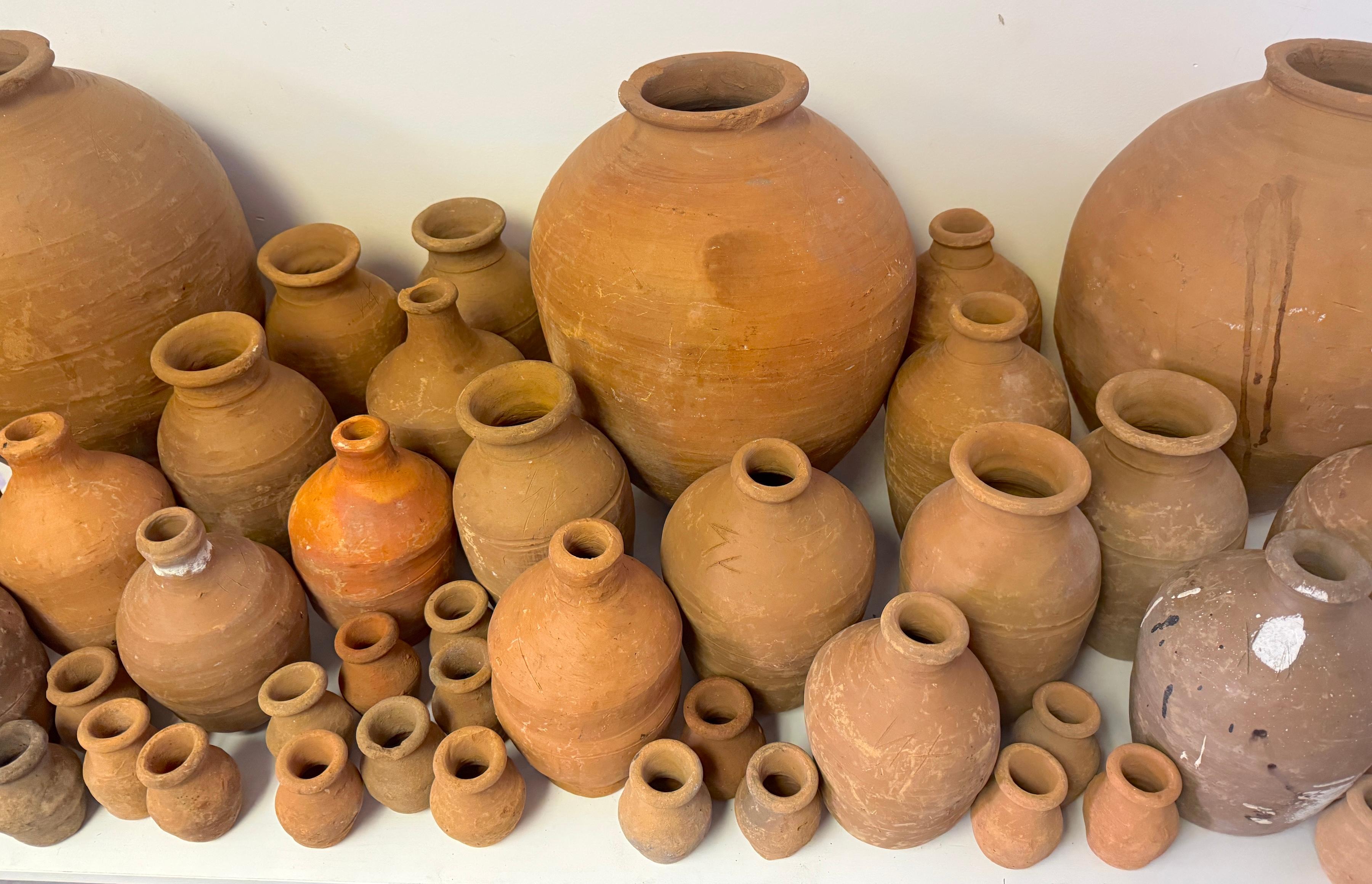 South American 46 Piece Collection of 19th /20th C. Spanish Colonial Tinajas/ Vases For Sale