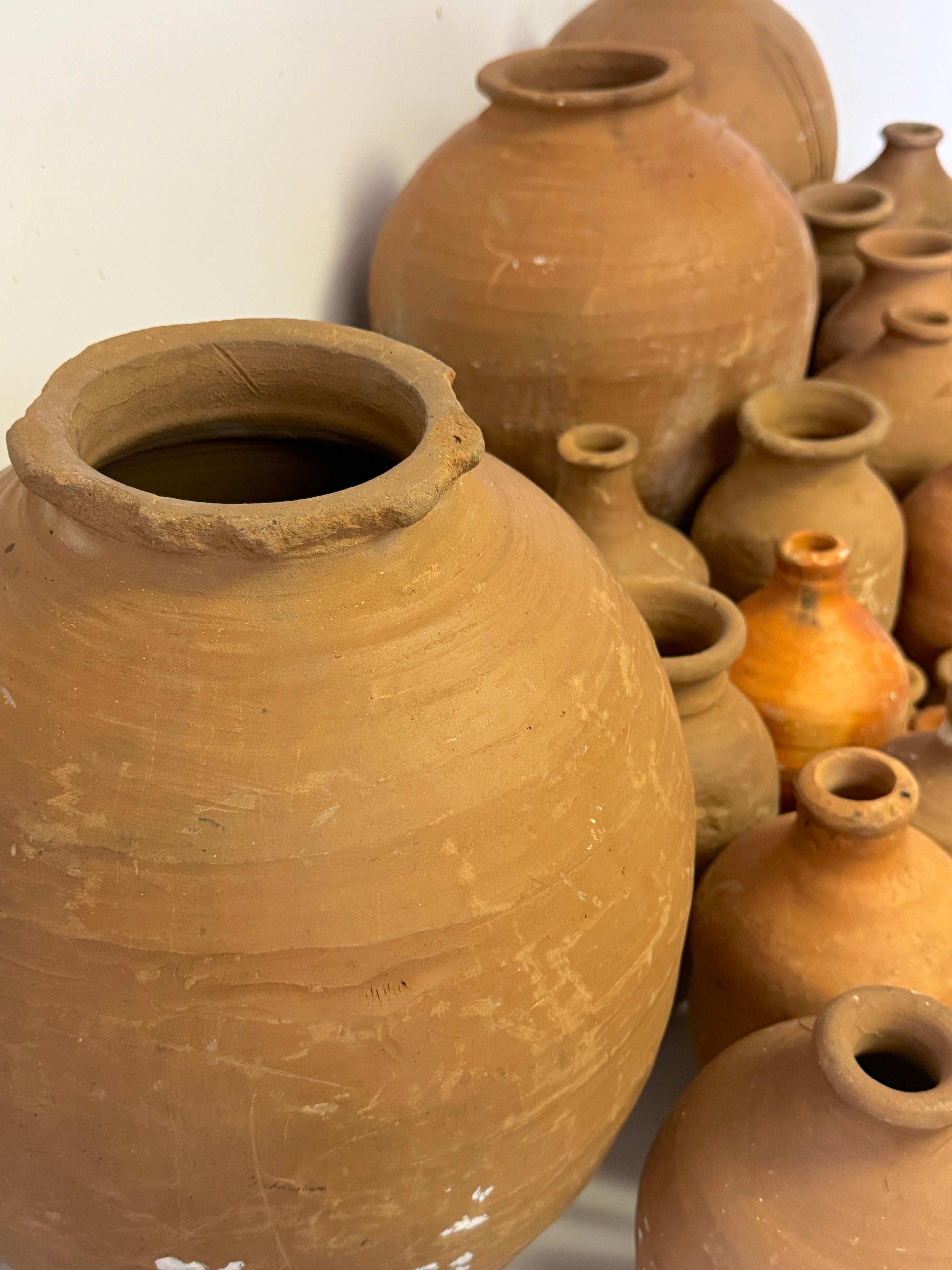 Terracotta 46 Piece Collection of 19th /20th C. Spanish Colonial Tinajas/ Vases For Sale