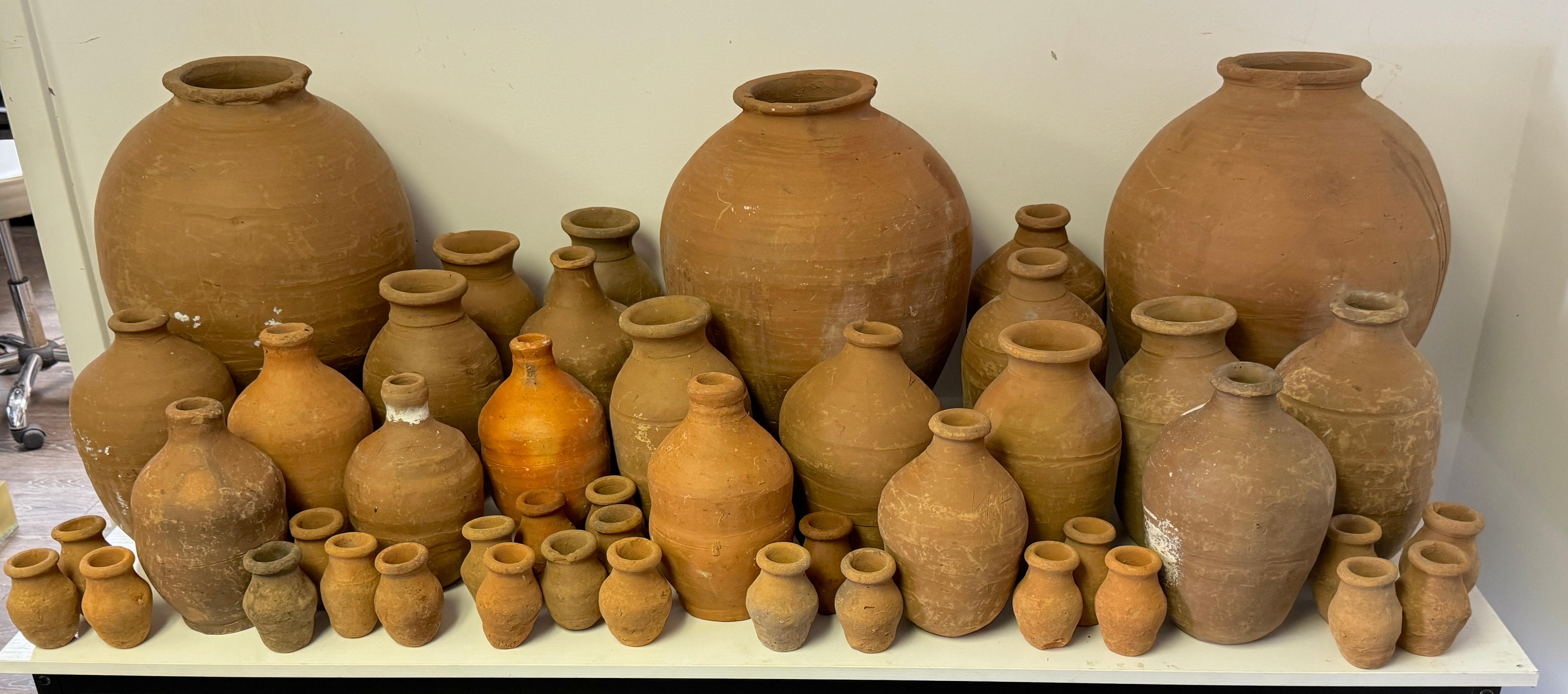 46 Piece Collection of 19th /20th C. Spanish Colonial Tinajas/ Vases For Sale 2