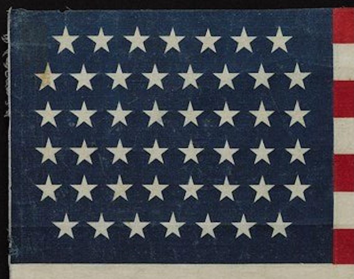 Early 20th Century 46-Star American Flag Printed in Drum Star Configuration For Sale
