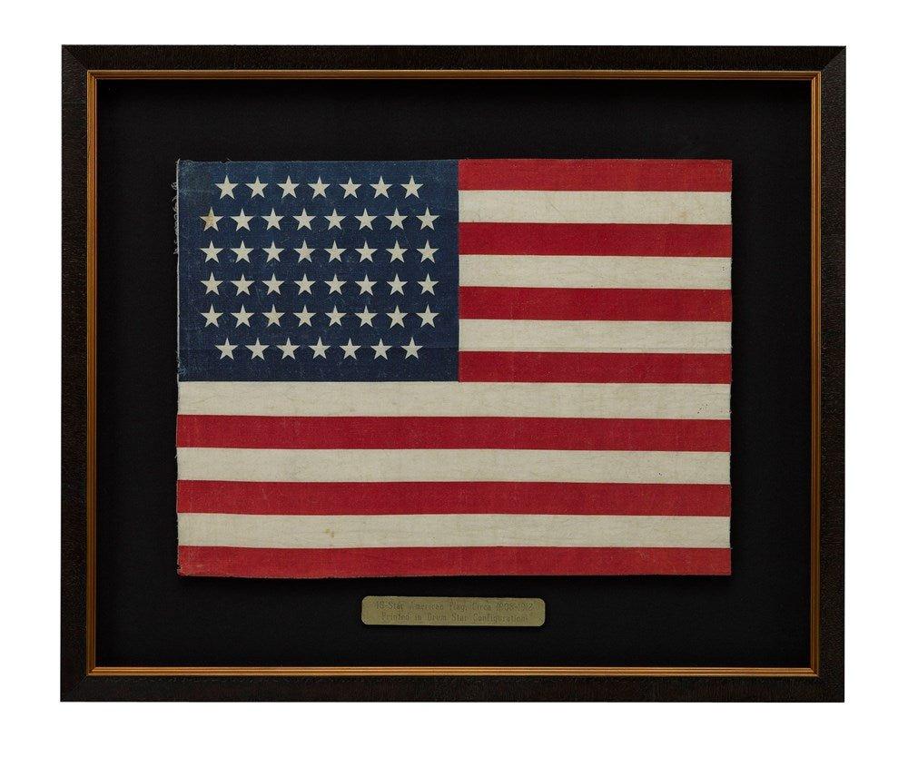 Silk 46-Star American Flag Printed in Drum Star Configuration For Sale