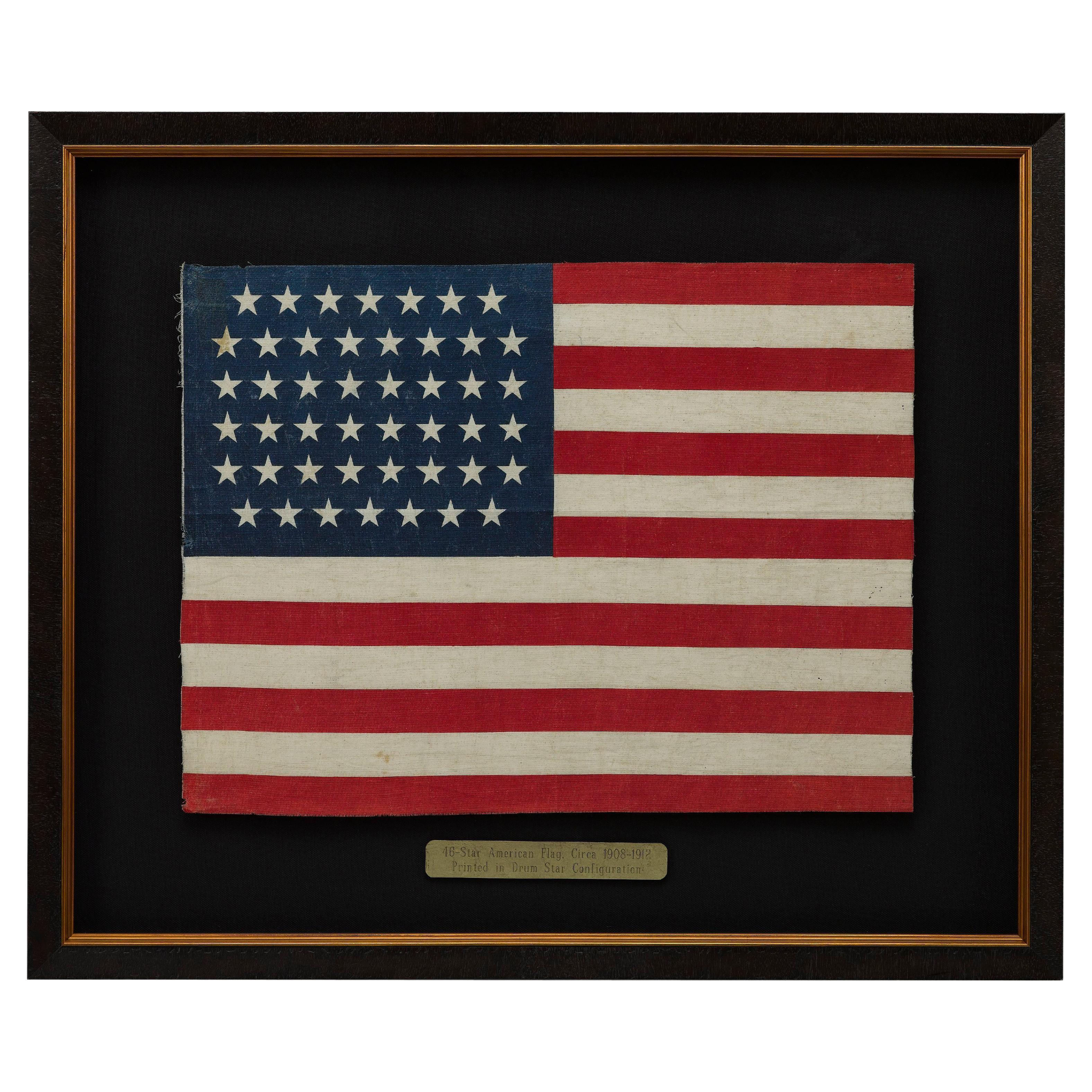 46-Star American Flag Printed in Drum Star Configuration