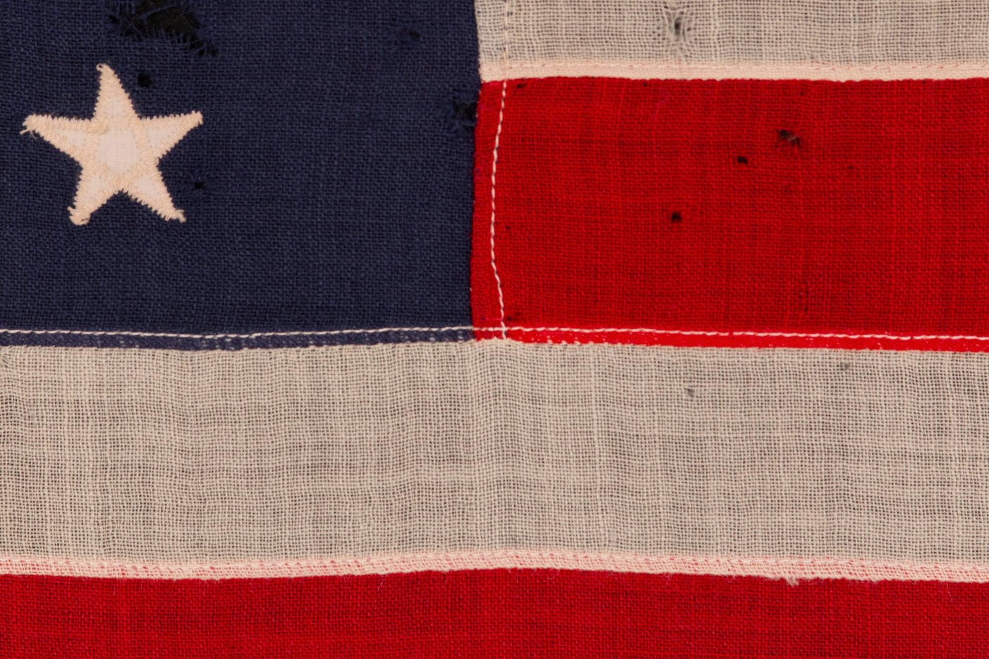 20th Century 46 Star Antiques American Flag, Small Scale, Oklahoma Statehood, Ca 1907-1912 For Sale