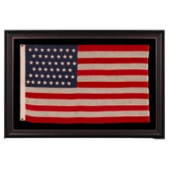 Antique 46 Star Antiques American Flag, Small Scale, Oklahoma Statehood, Ca 1907-1912