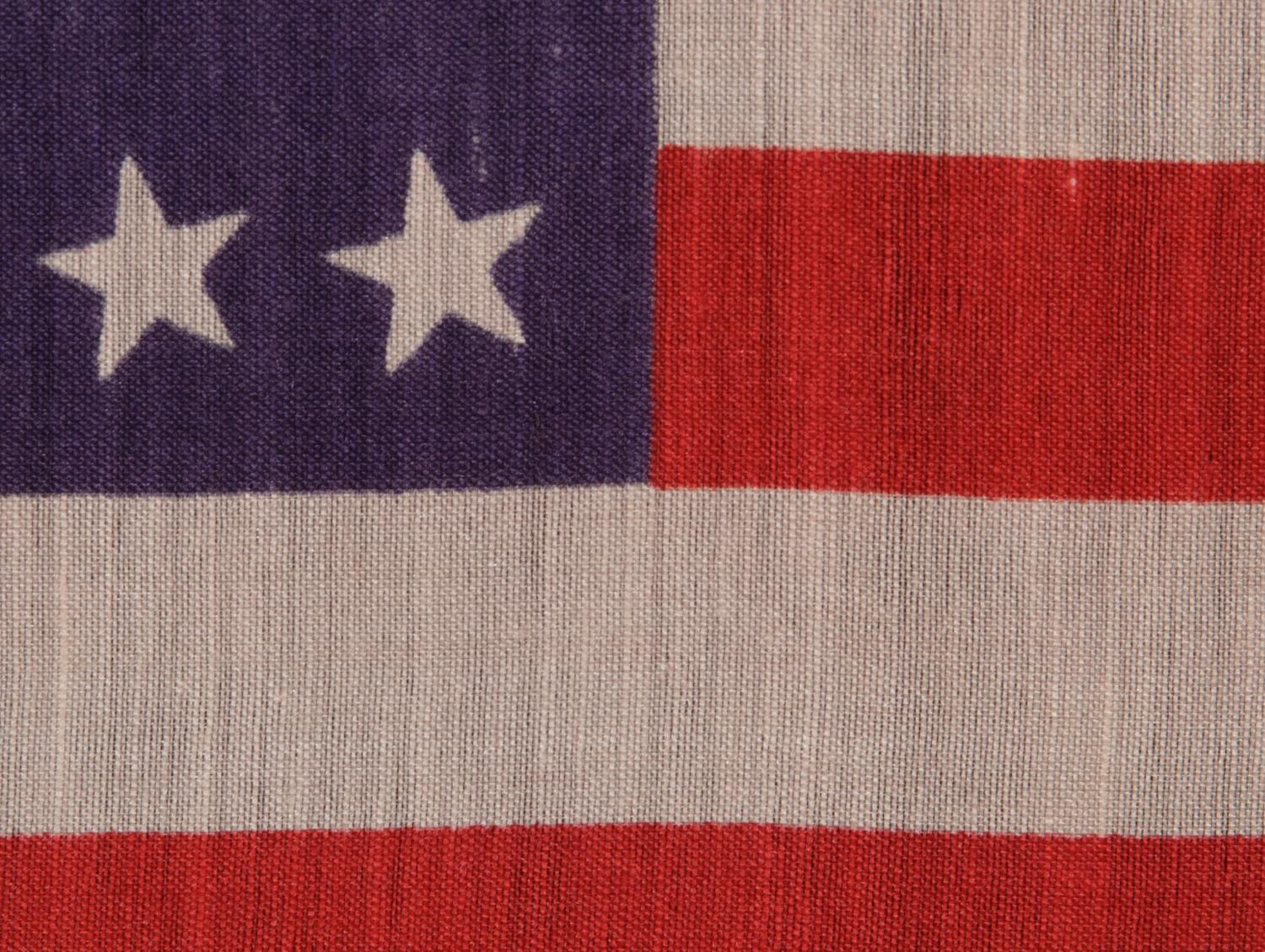 20th Century 46 Stars in Canted Rows on an Antique American Parade Flag