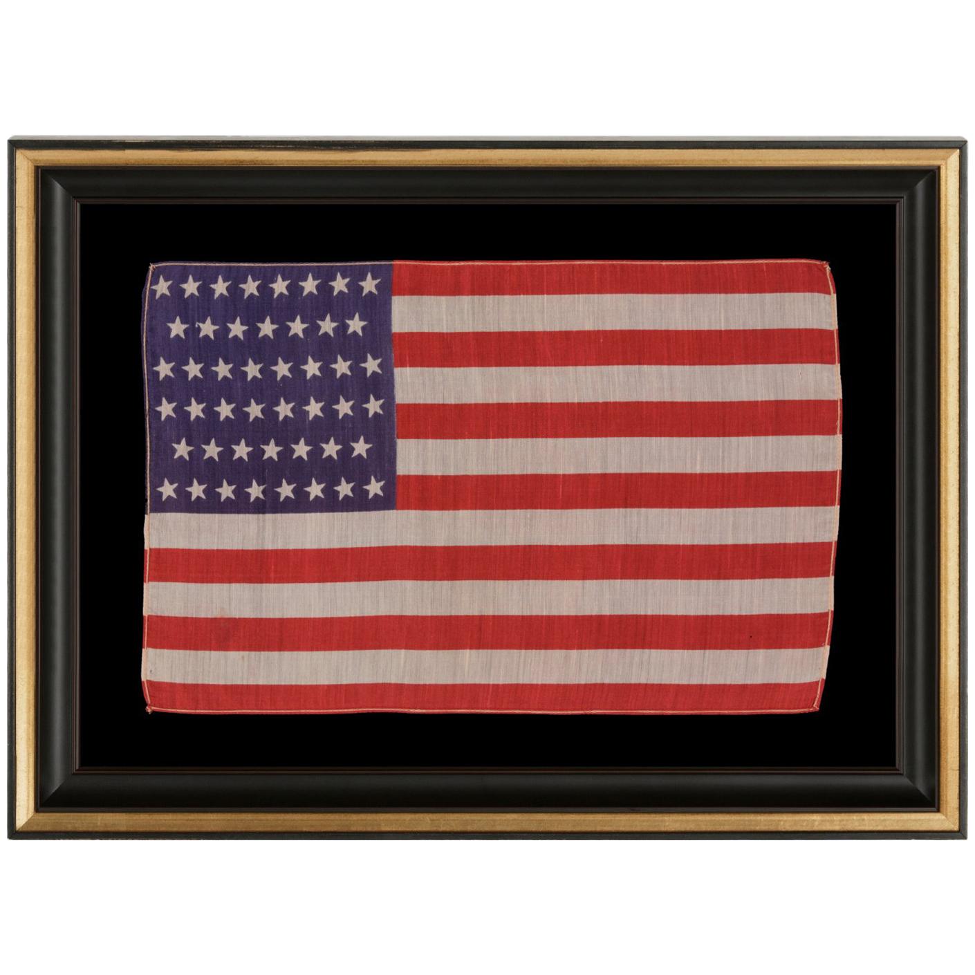 46 Stars in Canted Rows on an Antique American Parade Flag