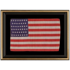 46 Stars in Canted Rows on an Used American Parade Flag